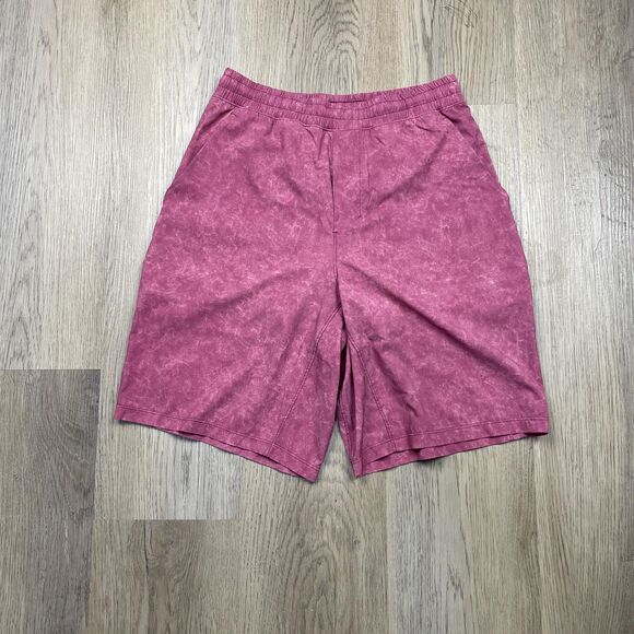Lululemon Athletic Shorts Mens Small Pink 9in Inseam Stretch Activewear Gym - Picture 1 of 9